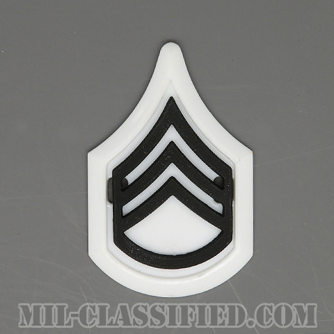 二等軍曹（Staff Sergeant (SSG)）[サブデュード（ブラックメタル）/ホワイトバックプレート付/階級章/バッジ]の画像