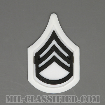 二等軍曹（Staff Sergeant (SSG)）[サブデュード（ブラックメタル）/ホワイトバックプレート付/階級章/バッジ]の画像