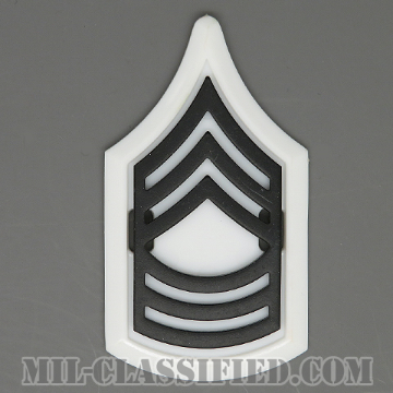 曹長（Master Sergeant (MSG)）[サブデュード（ブラックメタル）/ホワイトバックプレート付/階級章/バッジ]の画像