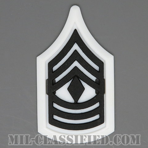 先任曹長（First Sergeant (1SG)）[サブデュード（ブラックメタル）/ホワイトバックプレート付/階級章/バッジ]の画像