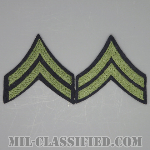 伍長（Corporal (CPL)）[ウール・フェルト生地刺繍タイプ/階級章（1942-1948）/パッチ/ペア（2枚1組）/中古1点物]の画像