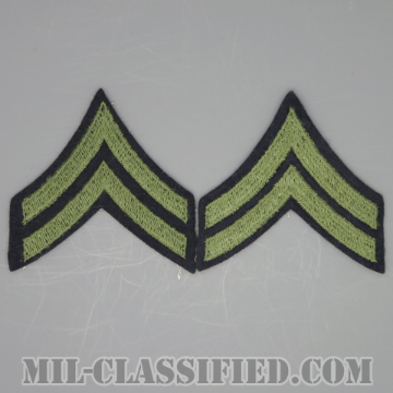 伍長（Corporal (CPL)）[ウール・フェルト生地刺繍タイプ/階級章（1942-1948）/パッチ/ペア（2枚1組）/中古1点物]の画像