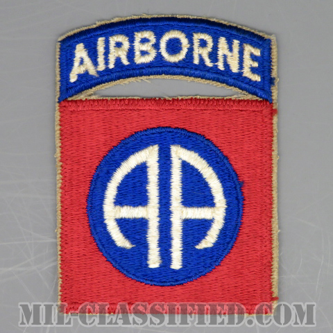 第82空挺師団（82nd Airborne Division）[カラー/カットエッジ/パッチ/エアボーンタブ付ワンピースタイプ/1点物]の画像