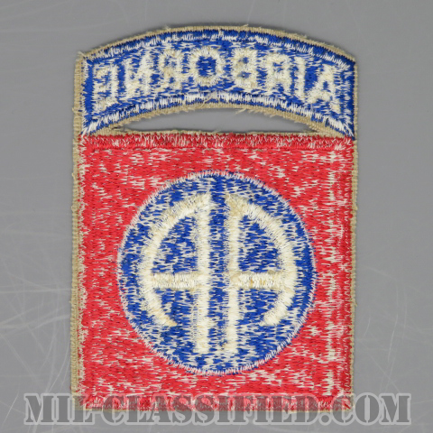 第82空挺師団（82nd Airborne Division）[カラー/カットエッジ/パッチ/エアボーンタブ付ワンピースタイプ/1点物]の画像
