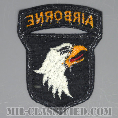 第101空挺師団（101st Airborne Division）[カラー/カットエッジ/パッチ/ベルベット生地/エアボーンタブ付ワンピースタイプ/1点物]の画像