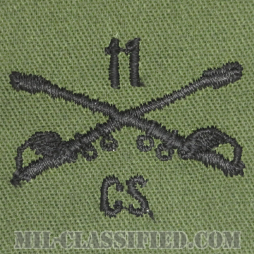 第11機甲騎兵連隊 戦闘支援大隊 騎兵科章（Combat Support Squadron, 11th Armored Cavalry）[サブデュード/兵科章/パッチ/ペア（2枚1組）]の画像