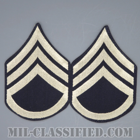 二等軍曹（Staff Sergeant (SSG)）[機械織りタイプ/階級章（1942-1948）/パッチ/ペア（2枚1組）/1点物]の画像