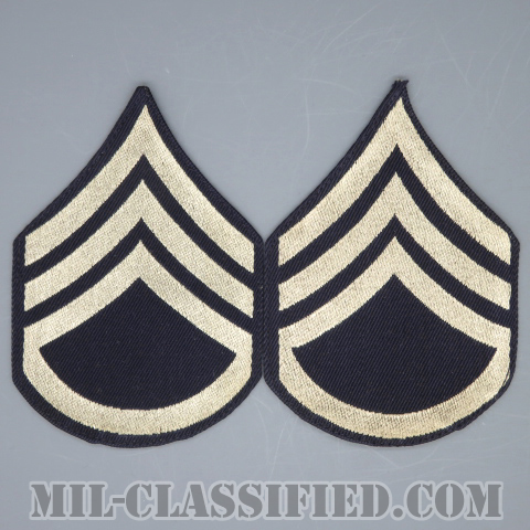 二等軍曹（Staff Sergeant (SSG)）[機械織りタイプ/階級章（1942-1948）/パッチ/ペア（2枚1組）/1点物]の画像