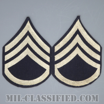 二等軍曹（Staff Sergeant (SSG)）[機械織りタイプ/階級章（1942-1948）/パッチ/ペア（2枚1組）/1点物]の画像