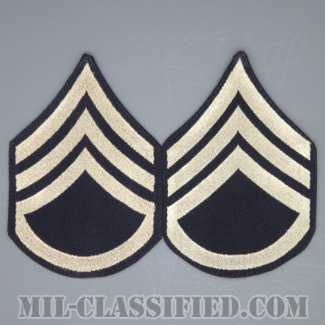 二等軍曹（Staff Sergeant (SSG)）[機械織りタイプ/階級章（1942-1948）/パッチ/ペア（2枚1組）/1点物]の画像