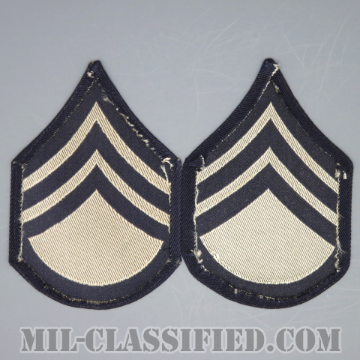 二等軍曹（Staff Sergeant (SSG)）[機械織りタイプ/階級章（1942-1948）/パッチ/ペア（2枚1組）/1点物]の画像