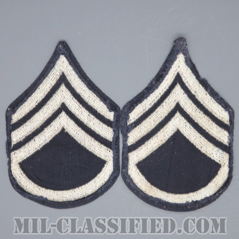 二等軍曹（Staff Sergeant (SSG)）[ツイル生地刺繍タイプ/階級章（1942-1948）/パッチ/ペア（2枚1組）/中古1点物]の画像