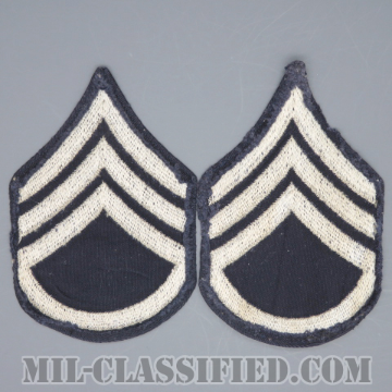二等軍曹（Staff Sergeant (SSG)）[ツイル生地刺繍タイプ/階級章（1942-1948）/パッチ/ペア（2枚1組）/中古1点物]の画像