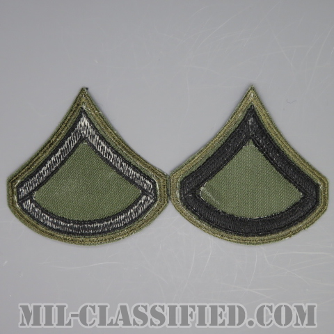 上等兵（Private First Class (PFC)）[サブデュード（カーキ縁）/カットエッジ/階級章（1968-）/パッチ/ペア（2枚1組）]の画像