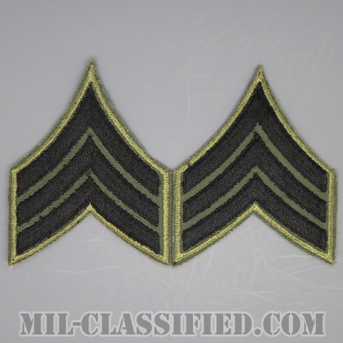 軍曹（Sergeant (SGT)）[サブデュード（カーキ縁）/カットエッジ/階級章/パッチ/ペア（2枚1組）/1点物]の画像