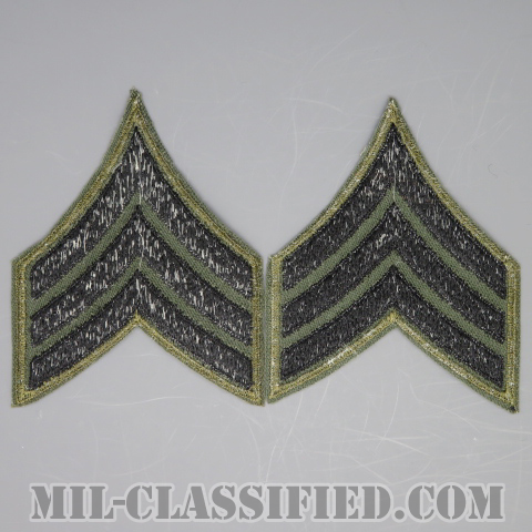 軍曹（Sergeant (SGT)）[サブデュード（カーキ縁）/カットエッジ/階級章/パッチ/ペア（2枚1組）/1点物]の画像