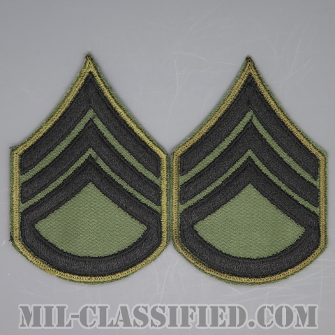 二等軍曹（Staff Sergeant (SSG)）[サブデュード（カーキ縁）/カットエッジ/階級章/パッチ/ペア（2枚1組）]の画像