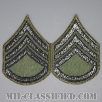 二等軍曹（Staff Sergeant (SSG)）[サブデュード（カーキ縁）/カットエッジ/階級章/パッチ/ペア（2枚1組）]の画像