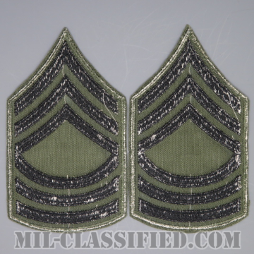 曹長（Master Sergeant (MSG)）[サブデュード（グリーン縁）/カットエッジ/階級章/パッチ/ペア（2枚1組）/1点物]の画像