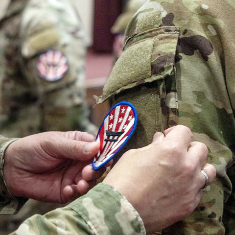 在日米軍（U.S. Forces Japan Army Element (USFJ)）[カラー/メロウエッジ/ベルクロ付パッチ]の画像