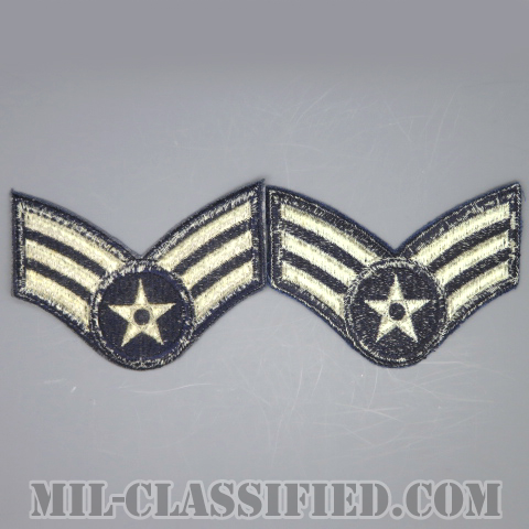 一等空兵/軍曹（Airman First Class/Sergeant）[カラー/カットエッジ/空軍階級章/Large（男性用）/パッチ/ペア2枚1組]の画像