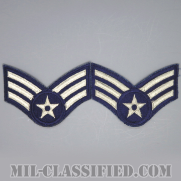 一等空兵/軍曹（Airman First Class/Sergeant）[カラー/カットエッジ/空軍階級章/Large（男性用）/パッチ/ペア2枚1組]の画像