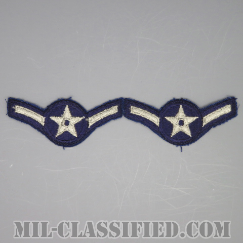 三等空兵/ニ等空兵（Airman Third Class/Airman）[カラー/カットエッジ/空軍階級章/Small（女性用）/パッチ/ペア2枚1組]の画像