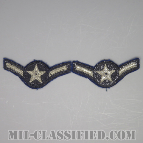 三等空兵/ニ等空兵（Airman Third Class/Airman）[カラー/カットエッジ/空軍階級章/Small（女性用）/パッチ/ペア2枚1組]の画像