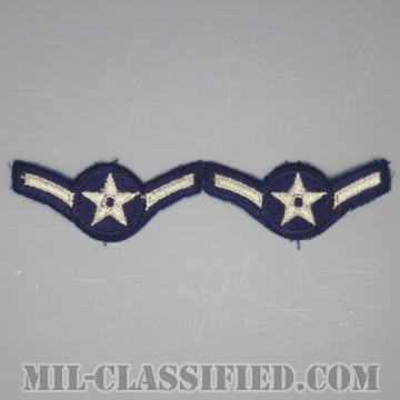 三等空兵/ニ等空兵（Airman Third Class/Airman）[カラー/カットエッジ/空軍階級章/Small（女性用）/パッチ/ペア2枚1組]の画像