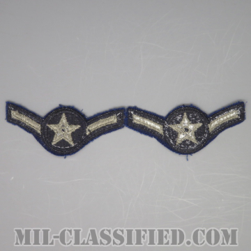 三等空兵/ニ等空兵（Airman Third Class/Airman）[カラー/カットエッジ/空軍階級章/Small（女性用）/パッチ/ペア2枚1組]の画像