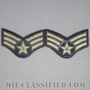 一等空兵/軍曹（Airman First Class/Sergeant）[カラー/カットエッジ/空軍階級章/Small（女性用）/パッチ/ペア2枚1組]の画像