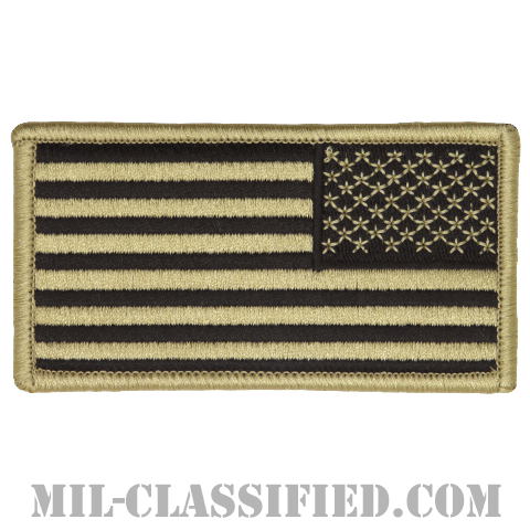 星条旗（リバース）（USA Flag (Reversed)）[2POC用カーキ/メロウエッジ/ベルクロ付パッチ]の画像
