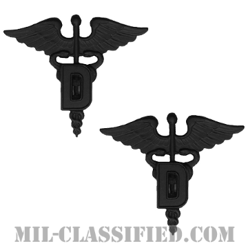 歯科医科章（Dental Corps）[サブデュード（ブラックメタル）/兵科章/バッジ/ペア（2個1組）]の画像