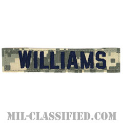 WILLIAMS [UCP（ACU）/ブルー刺繍/空軍ネームテープ/ベルクロ付パッチ]画像