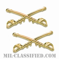騎兵科章（Cavalry Branch Insignia）[カラー/兵科章（将校用）/バッジ/ペア（2個1組）]の画像