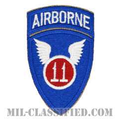 第11空挺師団（11th Airborne Division）[カラー/カットエッジ/エアボーンタブ付ワンピースタイプ/パッチ/レプリカ]の画像