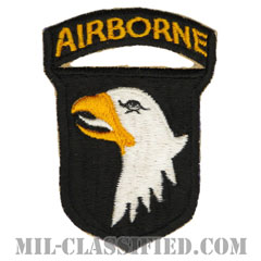 第101空挺師団 ホワイトタン（101st Airborne Division）[カラー/カットエッジ/エアボーンタブ付ワンピースタイプ/パッチ/レプリカ]画像