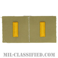 少尉（Second Lieutenant (2LT)）[カラー/カーキ生地/ペア（2枚1組）/パッチ/レプリカ]の画像