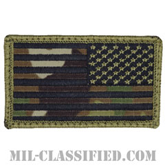 星条旗 OCP生地ブラック刺繍（リバース）（USA Flag (Reversed)）[メロウエッジ/ベルクロ付パッチ]の画像