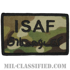 ISAF（国際治安支援部隊）ブラック縁（International Security Assistance Force）[OCP/メロウエッジ/ベルクロ付パッチ]画像