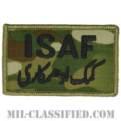 ISAF（国際治安支援部隊）カーキ縁（International Security Assistance Force）[OCP/メロウエッジ/ベルクロ付パッチ]画像