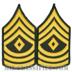 先任曹長（First Sergeant (1SG)）[カラー（グリーン）/メロウエッジ/階級章（男性用）/パッチ/ペア（2枚1組）]画像
