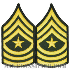上級曹長（Sergeant Major (SGM)）[カラー（グリーン）/メロウエッジ/階級章（男性用）/パッチ/ペア（2枚1組）]画像