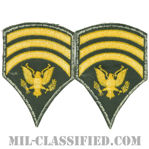 特技兵 (SP7)（Specialist 7(SP7)）[カラー（グリーン）/男性用/カットエッジ/階級章（1959-1978）/パッチ/ペア（2枚1組）]画像