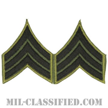 軍曹（Sergeant (SGT)）[サブデュード（カーキ縁）/カットエッジ/階級章/パッチ/ペア（2枚1組）]画像