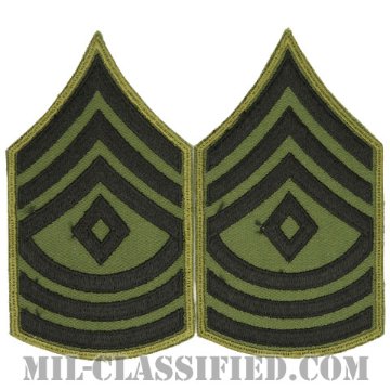 先任曹長（First Sergeant (1SG)）[サブデュード（カーキ縁）/カットエッジ/階級章/パッチ/ペア（2枚1組）]画像
