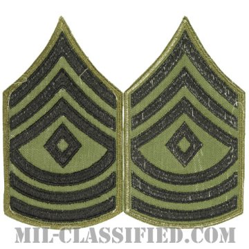 先任曹長（First Sergeant (1SG)）[サブデュード（カーキ縁）/カットエッジ/階級章/パッチ/ペア（2枚1組）]画像