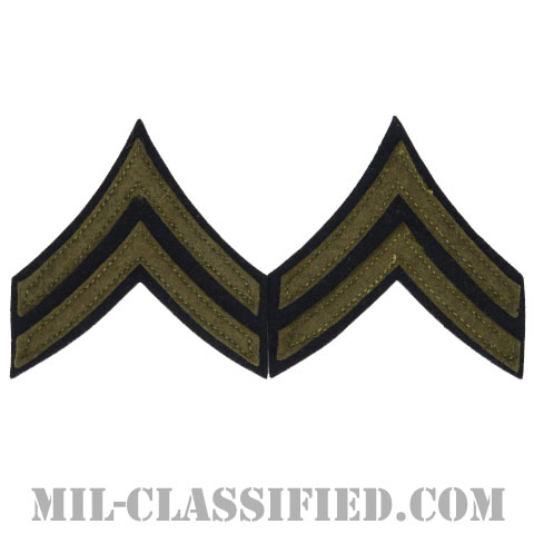 伍長（Corporal (CPL)）[ウール・フェルトタイプ/階級章（1942-1948）/パッチ/ペア（2枚1組）]の画像