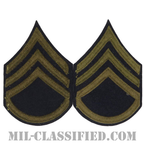 二等軍曹（Staff Sergeant (SSG)）[ウール・フェルトタイプ/階級章（1942-1948）/パッチ/ペア（2枚1組）]の画像