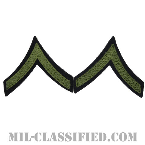 一等兵（Private First Class (PFC)）[ウール・フェルト生地刺繍タイプ/階級章（1942-1948）/パッチ/ペア（2枚1組）]の画像